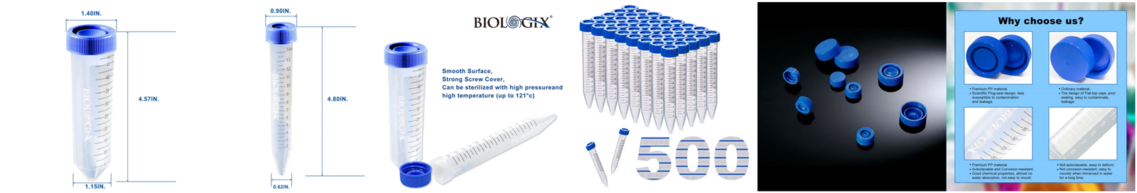 PP 50 ML With Flat-Top/Plug Seal Screw Caps Conical Bottom Centrifuge Tubes PP 50 ML With Flat-Top/Plug Seal Screw Caps Conical Bottom Centrifuge Tubes