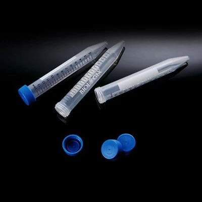 PP 15/50 ML フラットトップ/プラグシールスクリューキャップ付き 円錐底遠心分離管