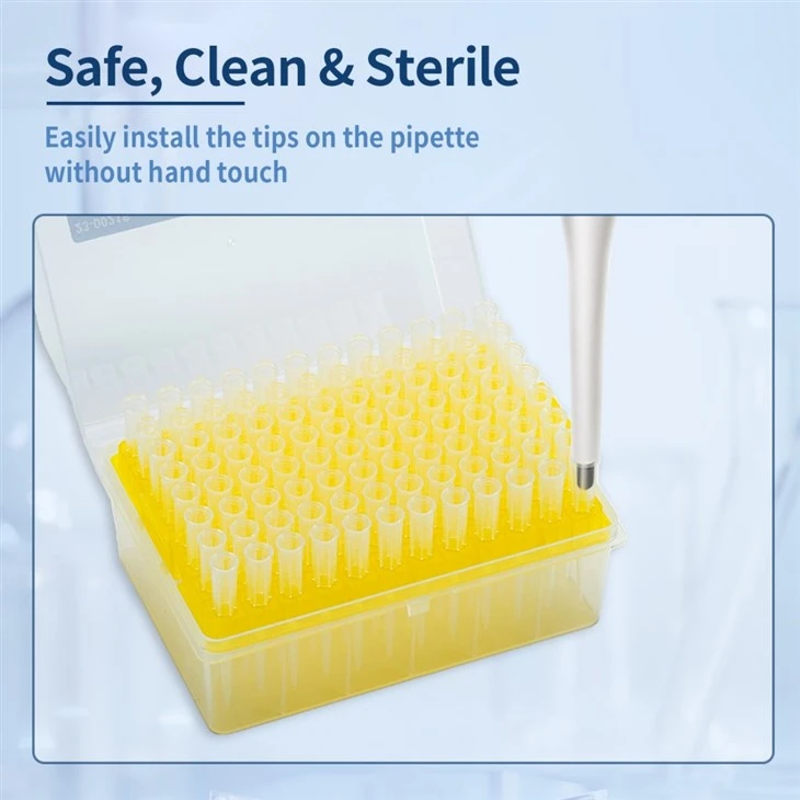 Extended Length Natural Sterile Rack Pipette Tips