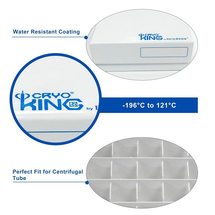 81-well And 100-well Cardboard Cryogenic Boxes Durable Cardboard With Superior White Outer Coating Premium Cardboard Freezer Boxes